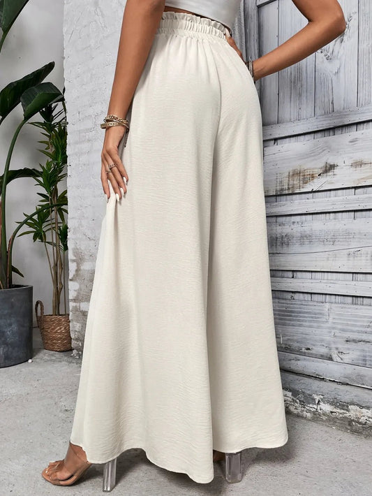 Honey Tied High Waist Wide Leg Pants – Beige for Shopify Collective (2 view)