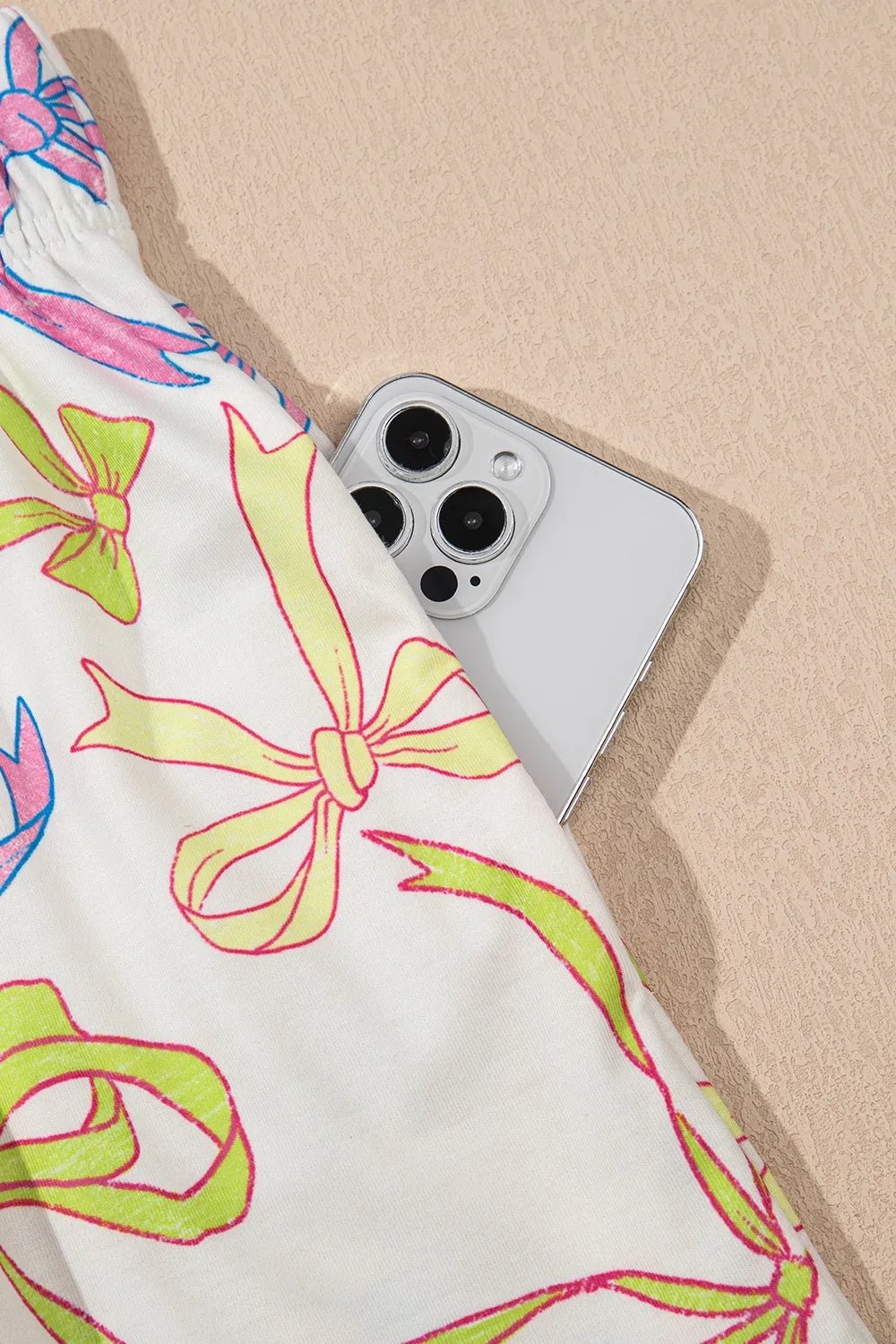 Cheerful Bow Print Elastic Pull On Casual Shorts – Floral by Simply Love