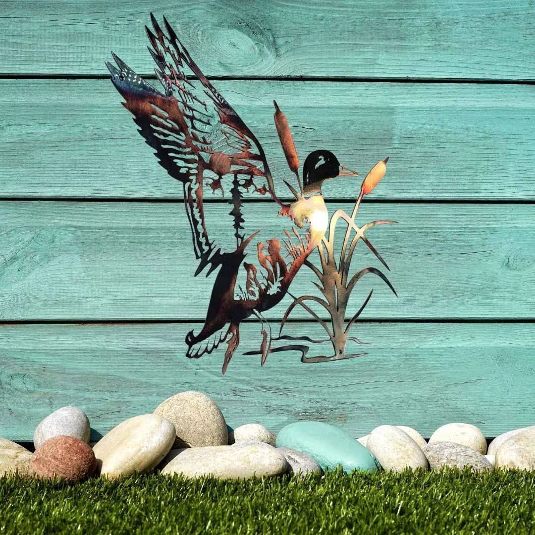 Mallard Duck Wall Art – 3D Metal Alloy Home Decor | Rustic – Trout fishing 34cm Wall Art by SbrTnHomes