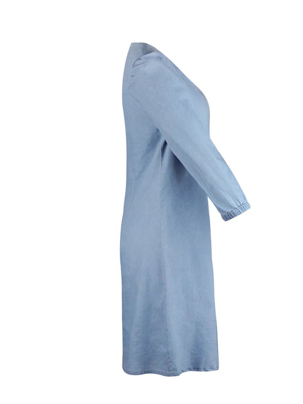 Full Size V - Neck Half Sleeve Dress – Light Blue for Best Sellers (4 view)