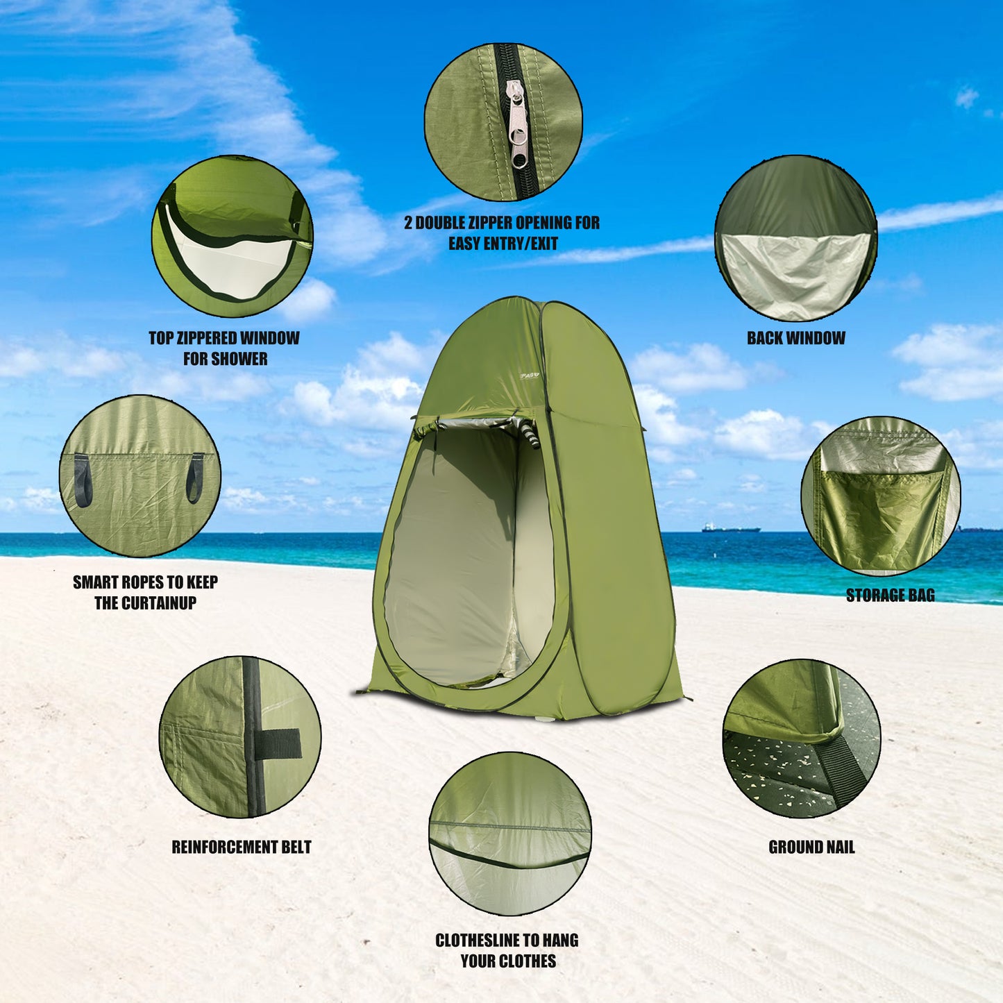 Portable Pop-Up Privacy Tent – Changing & Shower Shelter