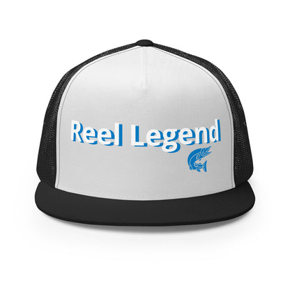 “Reel Legend” Trucker Cap – Classic Snapback Hat for Anglers – Black/ White/ Black Fishing Gear by SbrTnHomes
