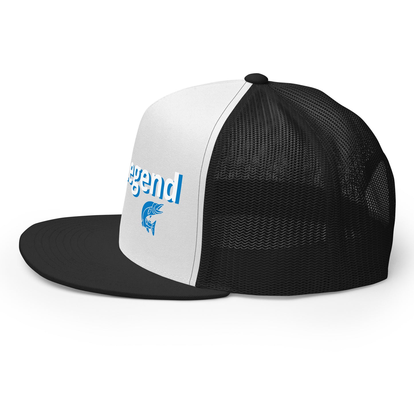 “Reel Legend” Trucker Cap – Classic Snapback Hat for Anglers – Black/ White/ Black Fishing Gear by SbrTnHomes