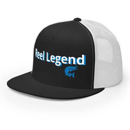 “Reel Legend” Trucker Cap – Classic Snapback Hat for Anglers – Black/ White Fishing Gear by SbrTnHomes