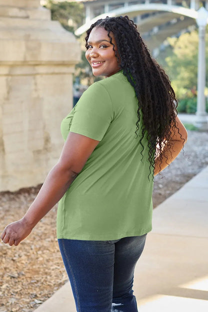 Basic Bae Bamboo Full Size V - Neck Short Sleeve T-Shirt – Matcha Green for Shopify Collective (25 view)