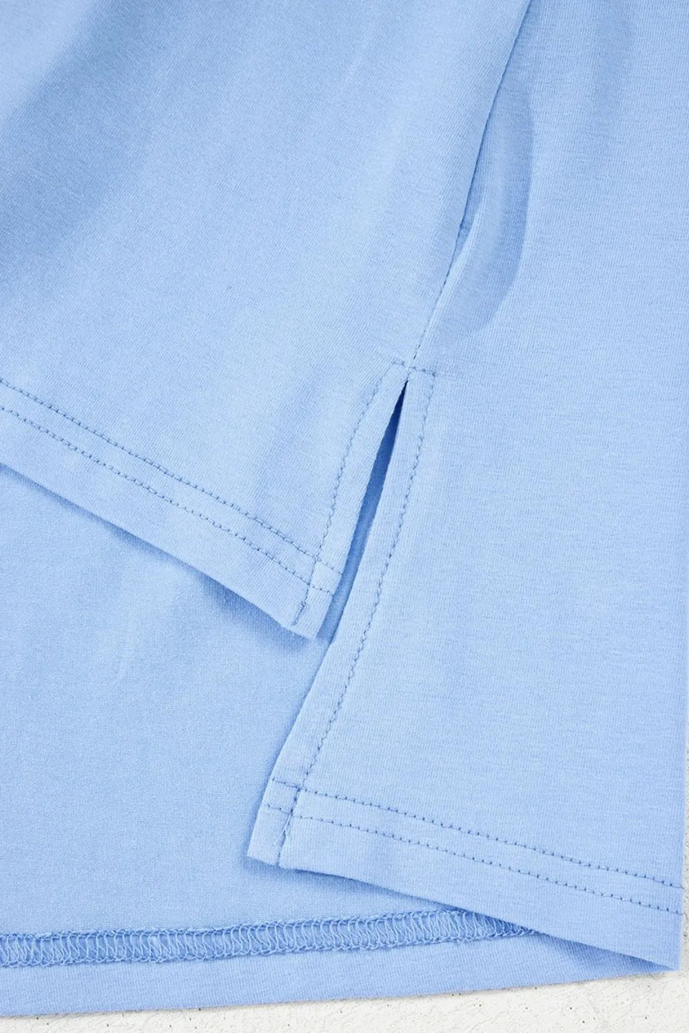Loose Half Sleeve Hi Low Hem T Shirt – Light Blue for Best Sellers (7 view)