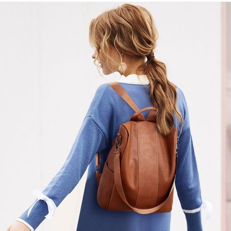 Women’s Large PU Leather Backpack – Stylish Zipper Bag with – Accessories by SbrTnHomes