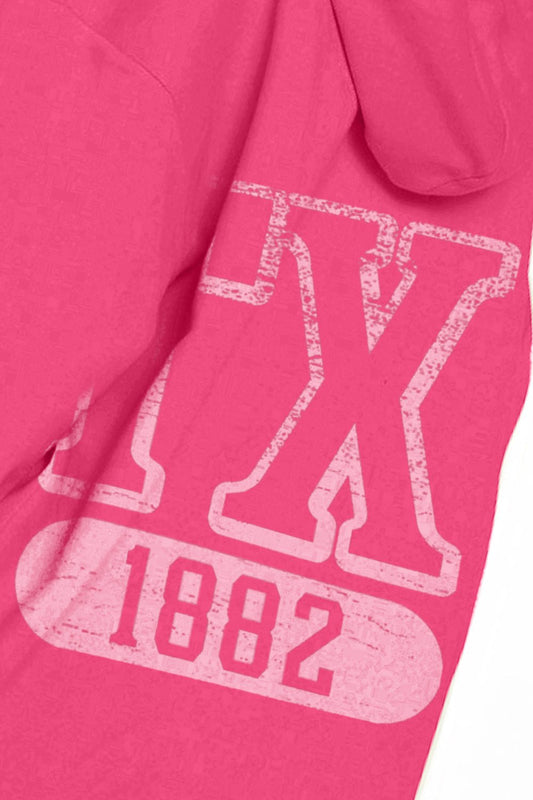 Simply Love Full Size TX 1882 Graphic Hoodie – Deep Rose Hoodies for Shopify Collective (2 view)