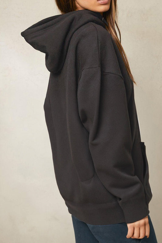 Simply Love Simply Love Full Size Dropped Shoulder Butterfly Graphic Hoodie – Charcoal by Simply Love