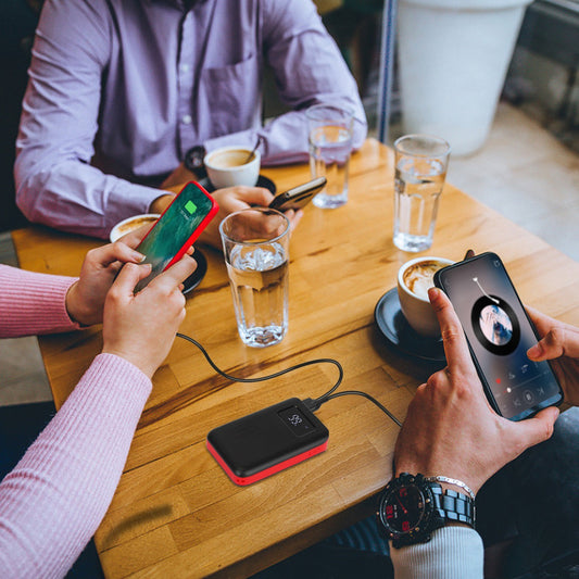 Portable Mini Power Bank – Pocket Charger with LCD Display & Flashlight