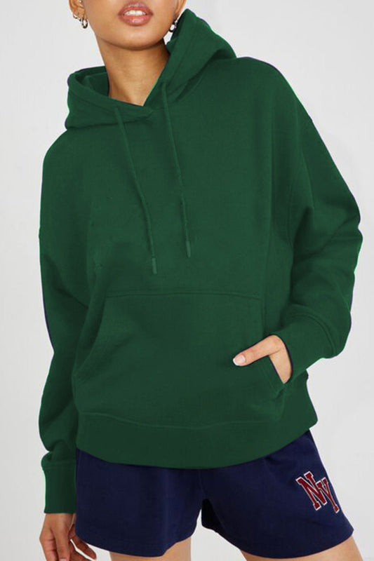 Simply Love Simply Love Full Size Dropped Shoulder Floral Graphic Hoodie – Green Women's Top for Shopify Collective (2 view)