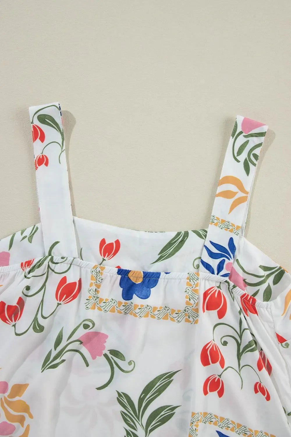 Printed Square Neck Top and Pants Set – White for Shopify Collective (8 view)