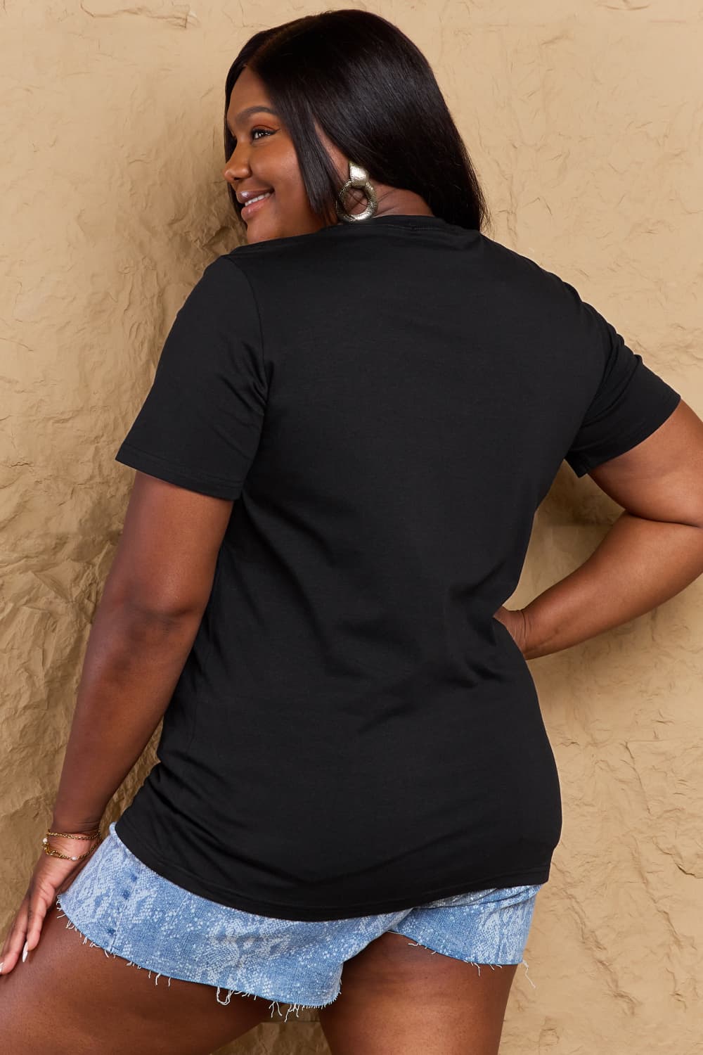 Simply Love Full Size Dog Slogan Graphic Cotton T-Shirt – Black by Simply Love