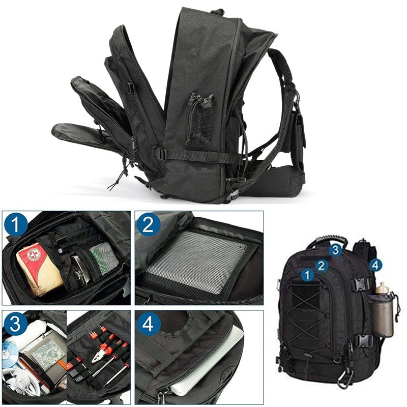 65L Tactical Backpack — Expandable MOLLE, Water - Resistant – A1 Backpack for 40 - 65l (15 view)