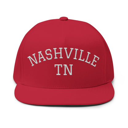 Nashville TN Embroidered Flat Bill Cap Printify