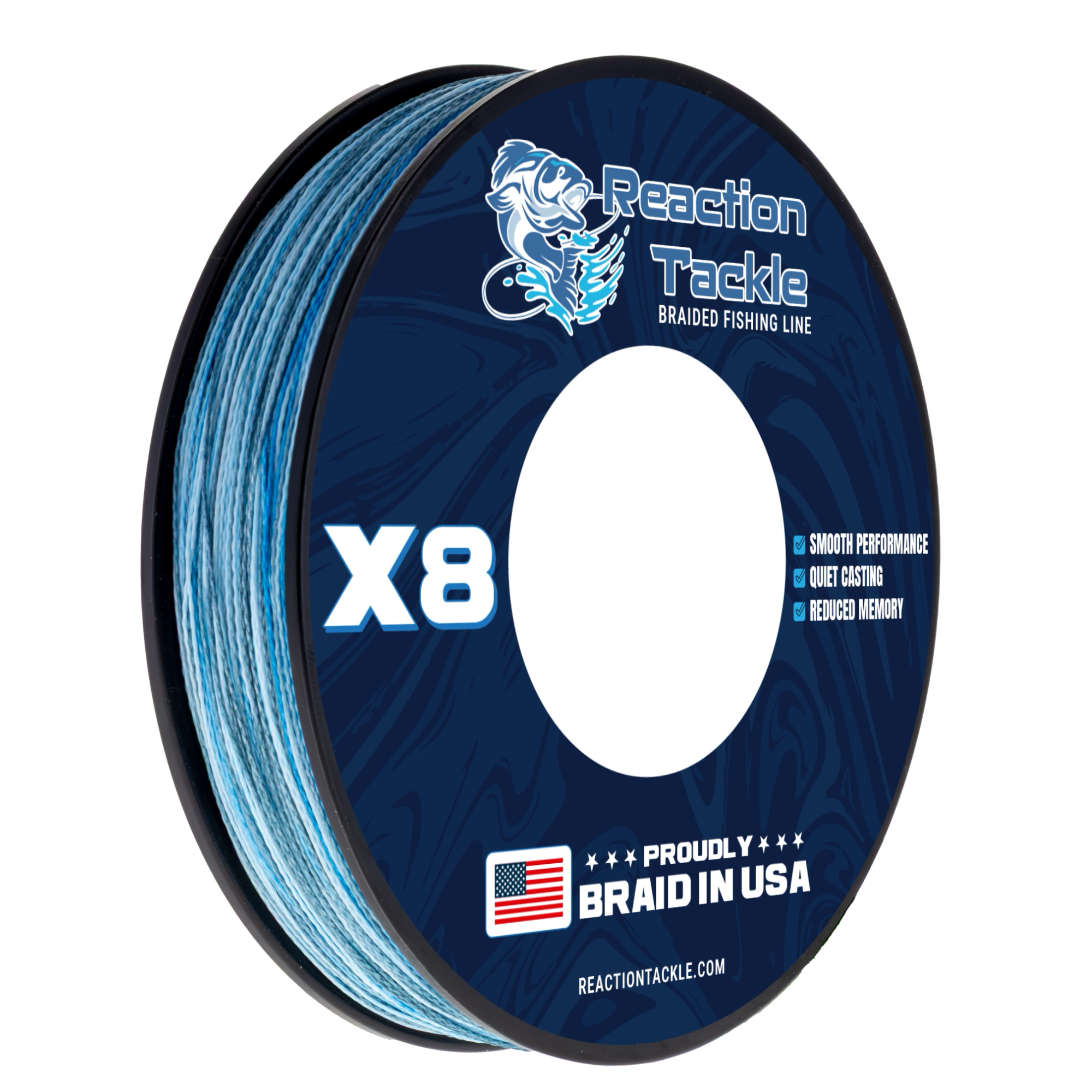 Reaction Tackle BRAIDED IN THE USA Fishing Line- X8 Reaction Tackle