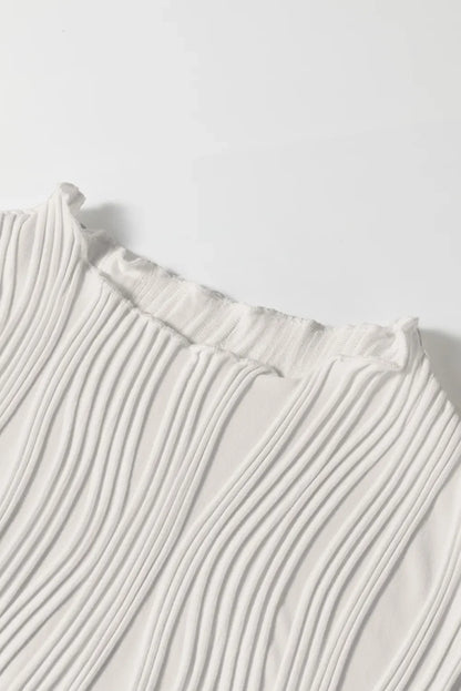 Wavy Textured Mock Neck Tank – White for Shopify Collective (10 view)