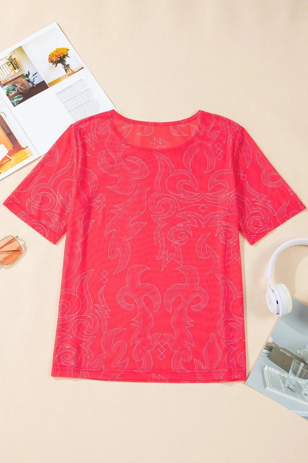 Round Neck Short Sleeve T-Shirt – Strawberry for Shopify Collective (4 view)