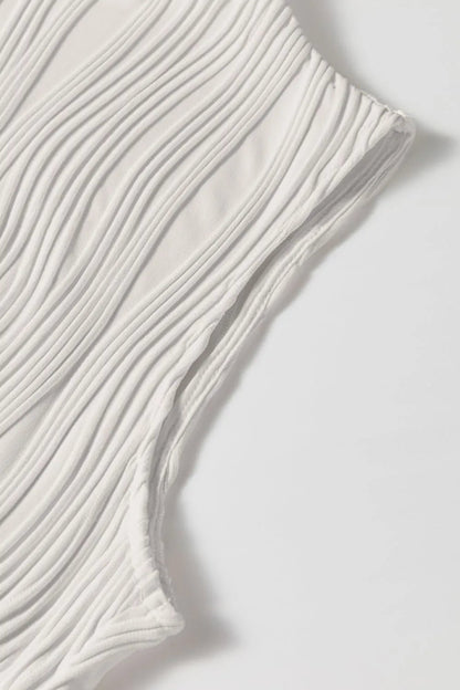 Wavy Textured Mock Neck Tank – White for Shopify Collective (9 view)