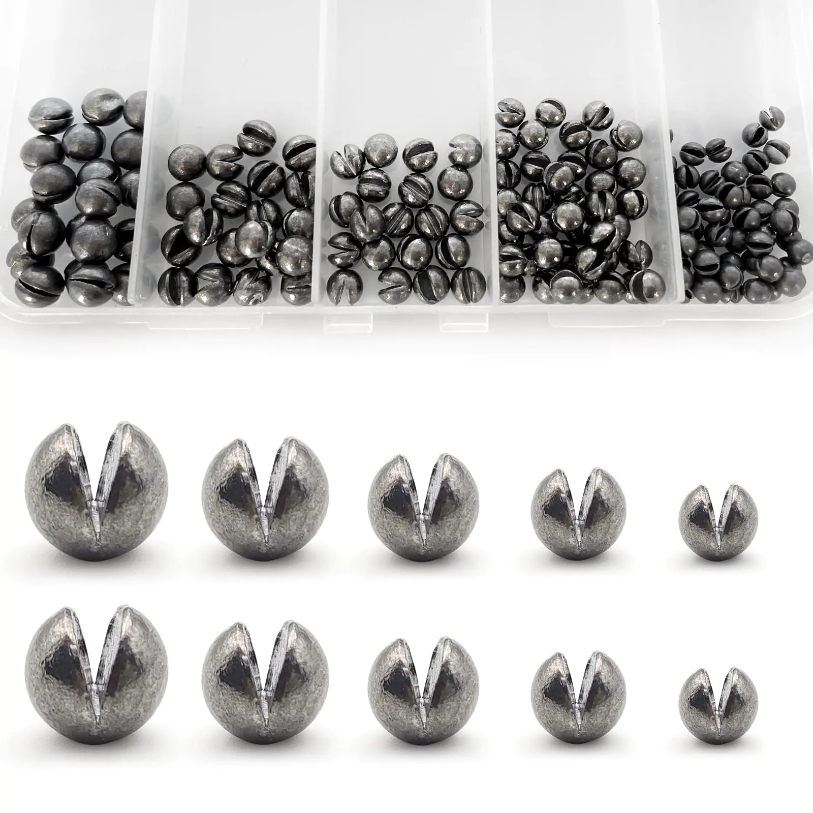 Pfeibk Split Shot Fishing Weights – 150pcs Removable Sinkers – Round-120Pcs Fishing Gear by SbrTnHomes