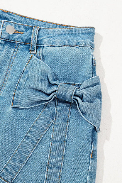 Acid Wash Bowknot Details High Waist Denim Skirt – Medium for Shopify Collective (9 view)