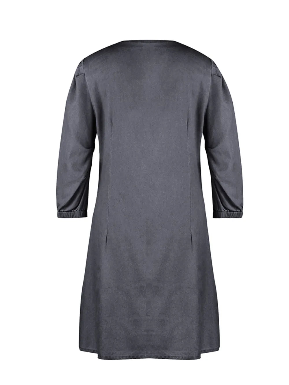 Full Size V - Neck Half Sleeve Dress – Dark Gray for Best Sellers (7 view)