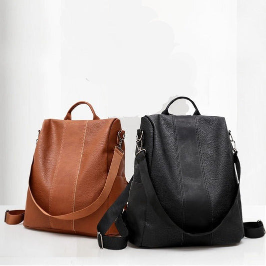 Women’s Large PU Leather Backpack – Stylish Zipper Bag with – Accessories by SbrTnHomes