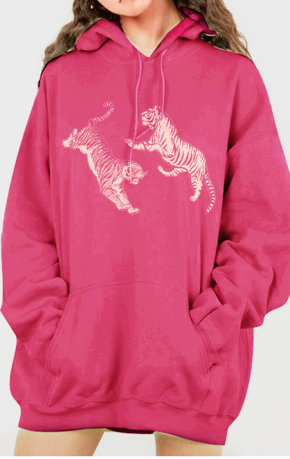 Simply Love Simply Love Full Size Dropped Shoulder Tiger Graphic Hoodie – Hot Pink Women's Top for Shopify Collective (1 view)