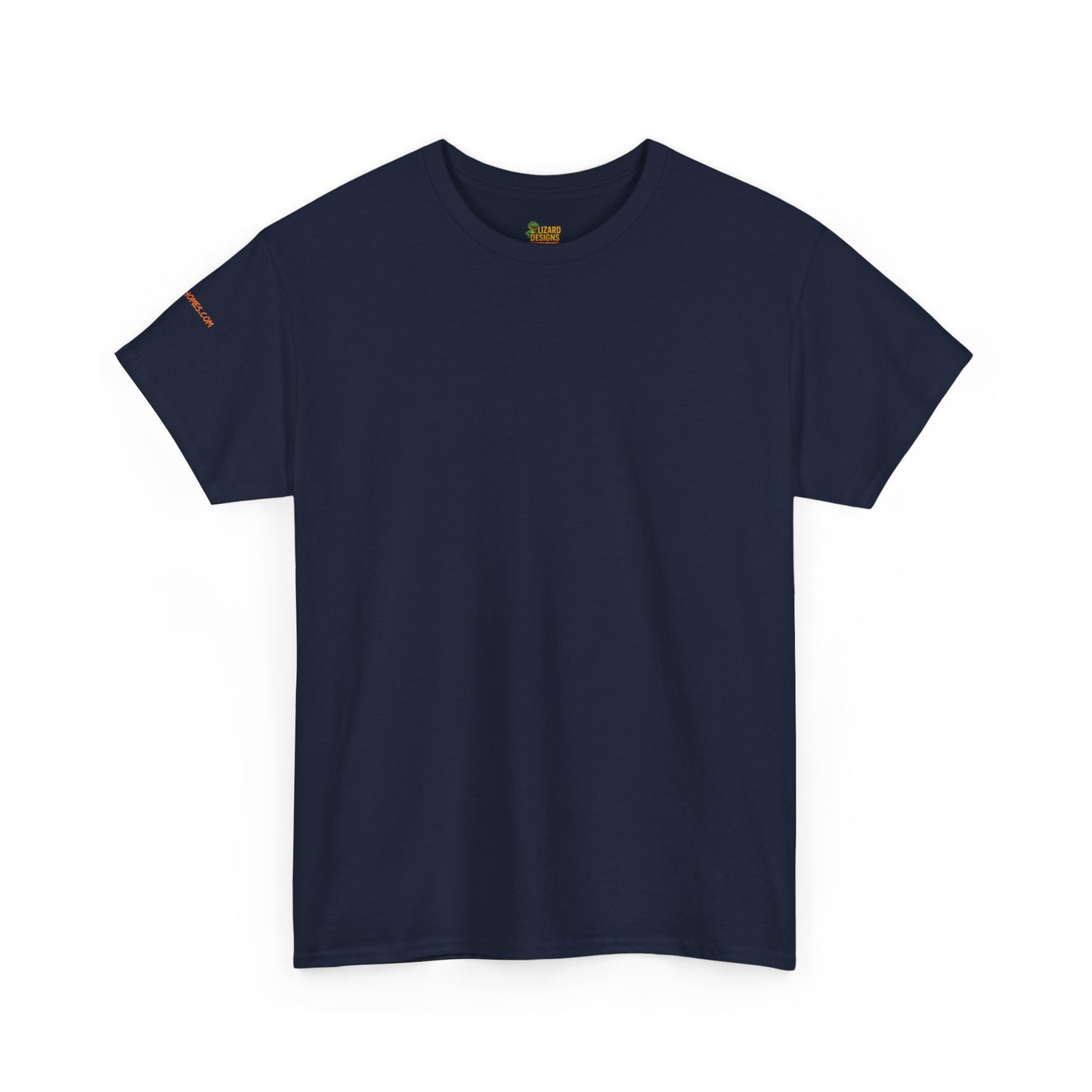 Navy blue t-shirt on a white background