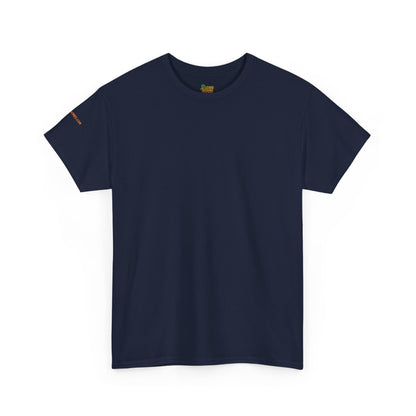 Navy blue t-shirt on a white background