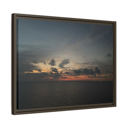 Framed Ocean Sunset Canvas Print, Coastal Wall Art, Home Decor, Gift for Nature Lovers, Beach House Accent