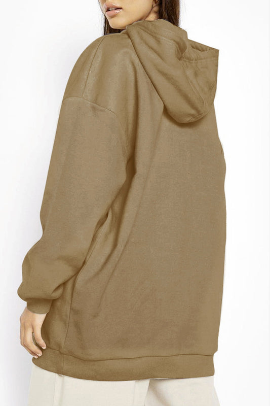 Simply Love Full Size SOMETHING SPECIAL Graphic Hoodie – Taupe by Simply Love