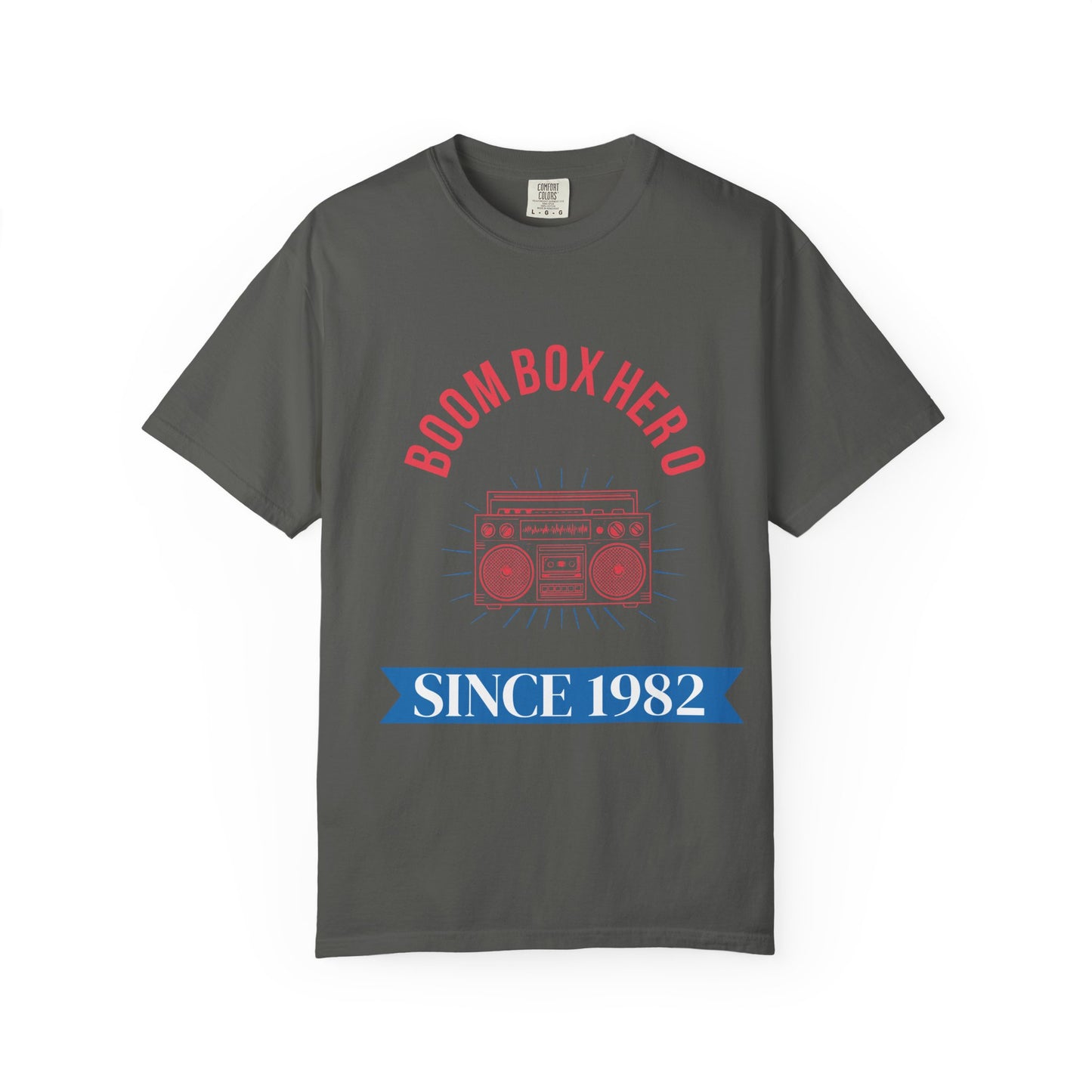 Boom Box Hero Tee – Vintage Boombox Graphic T-Shirt 'Since 1982'