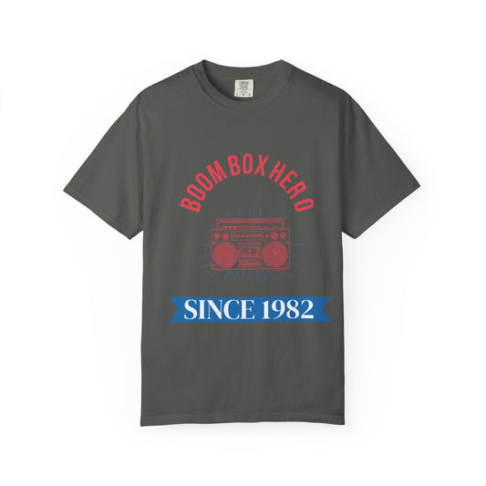 Boom Box Hero Tee – Vintage Boombox Graphic T-Shirt 'Since 1982'