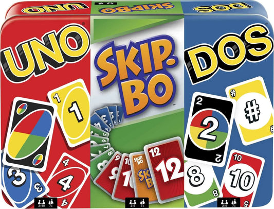 Mattel Games Set Of 3 Games With Uno Skip Bo Dos Travel – Skip - Bo, UNO, DOS Bundle Toys for cardgames (1 view)