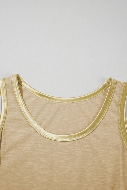 Round Neck Wide Strap Tank – Tan for Shopify Collective (8 view)
