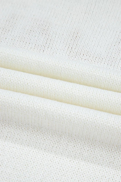 YEEHAW Stitch Edge Crew Neck Knit Top – White for Shopify Collective (12 view)