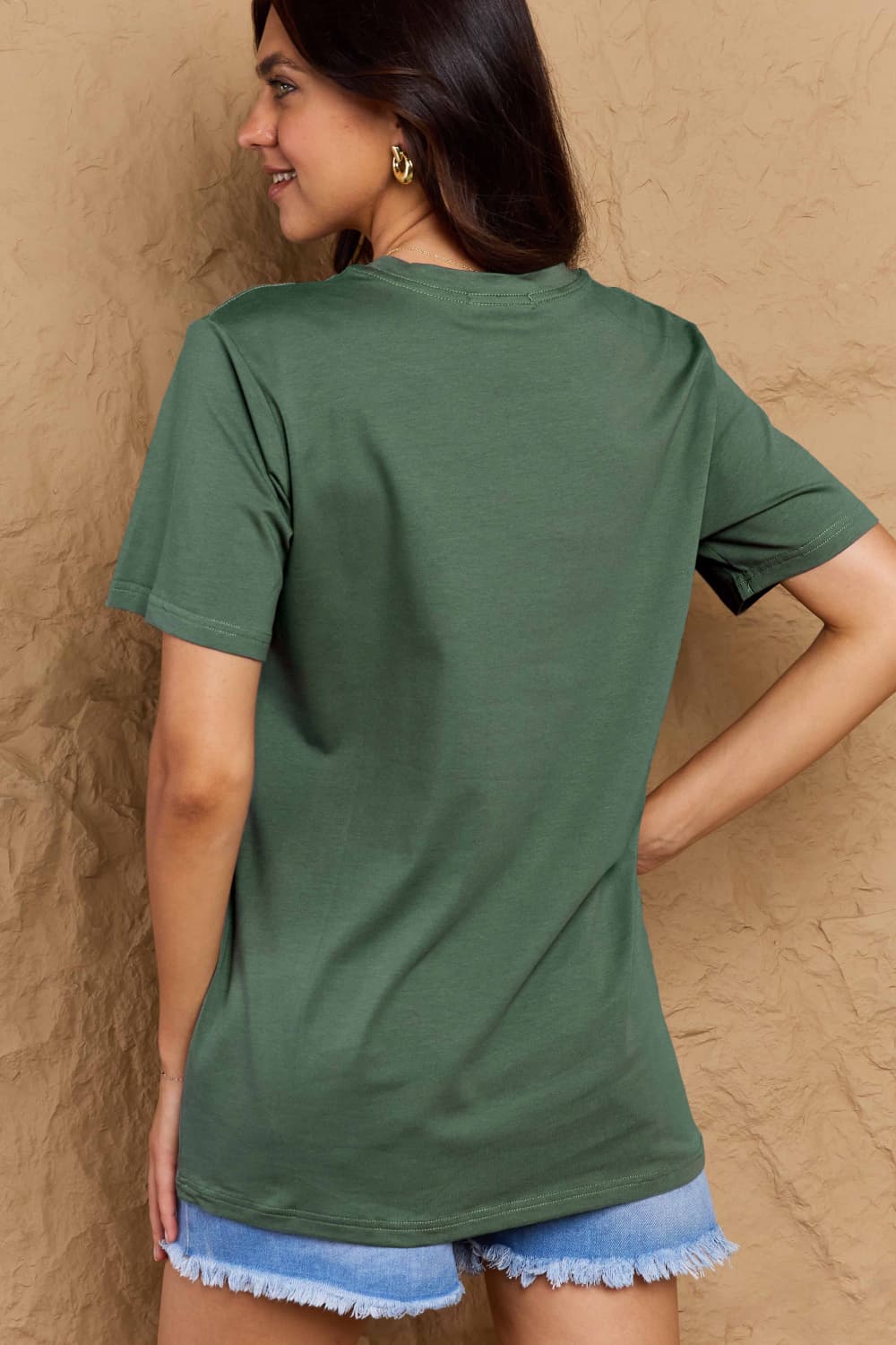 Simply Love Full Size MOM LIFE Graphic Cotton Tee – Green Women's Top for Shopify Collective (21 view)