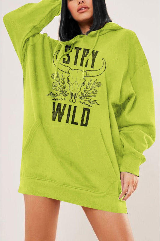 Simply Love Full Size STAY WILD Graphic Hoodie – Lime Hoodies for Shopify Collective (1 view)