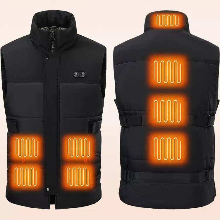 8 - Zone Dual - Control Adjustable Waist Heated Vest | LITEGUEST – Black Vest for Apparel (1 view)
