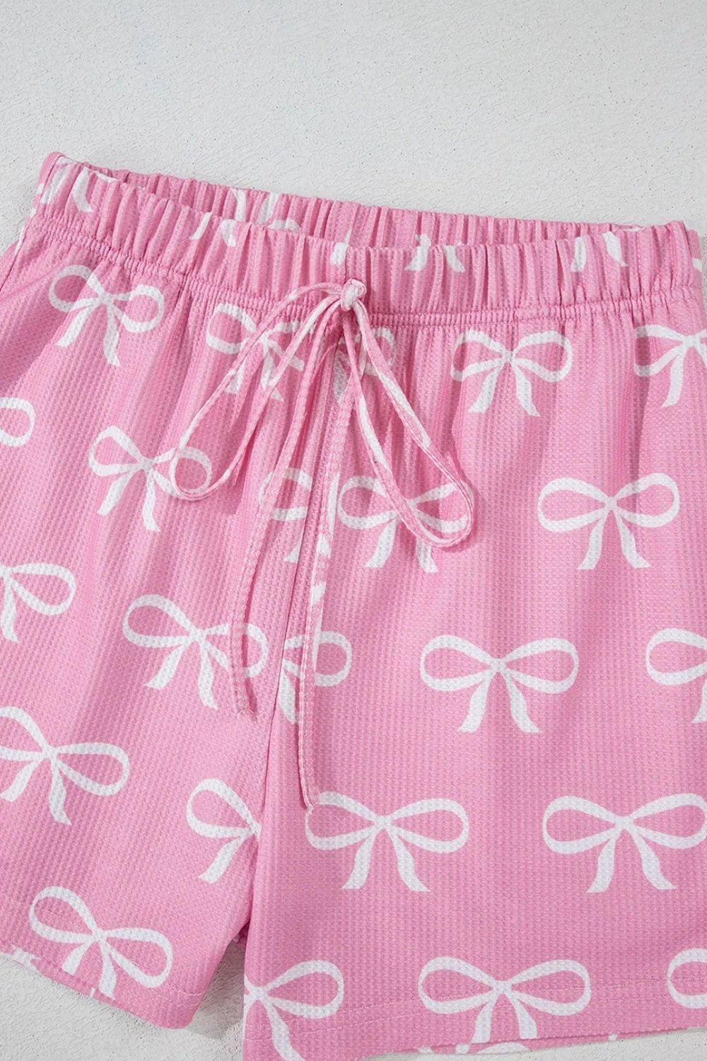 Bowknot Printed Notched T-Shirt and Shorts Set – Pink for Shopify Collective (13 view)