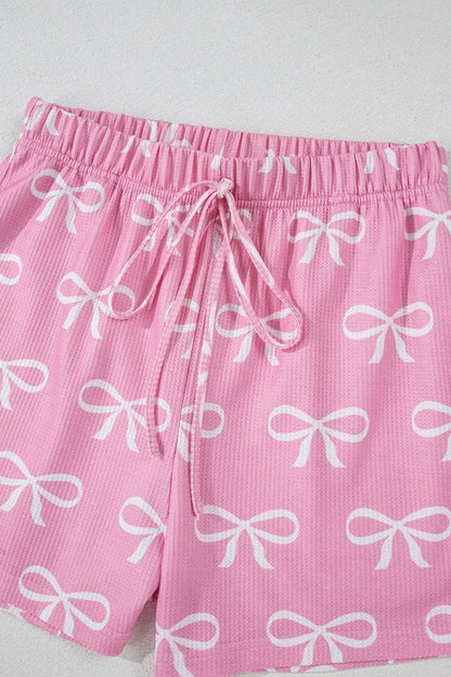 Bowknot Printed Notched T-Shirt and Shorts Set – Pink for Shopify Collective (13 view)