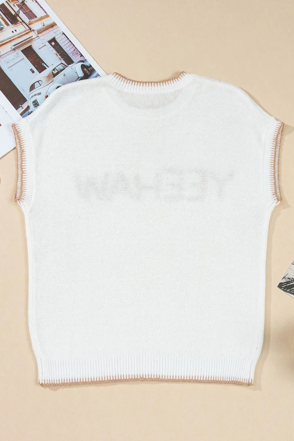 YEEHAW Stitch Edge Crew Neck Knit Top – White for Shopify Collective (7 view)