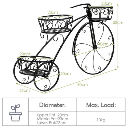 Tricycle Plant Stand – Whimsical Parisian Style for Indoor & – Black Backpack for closing gift (7 view)