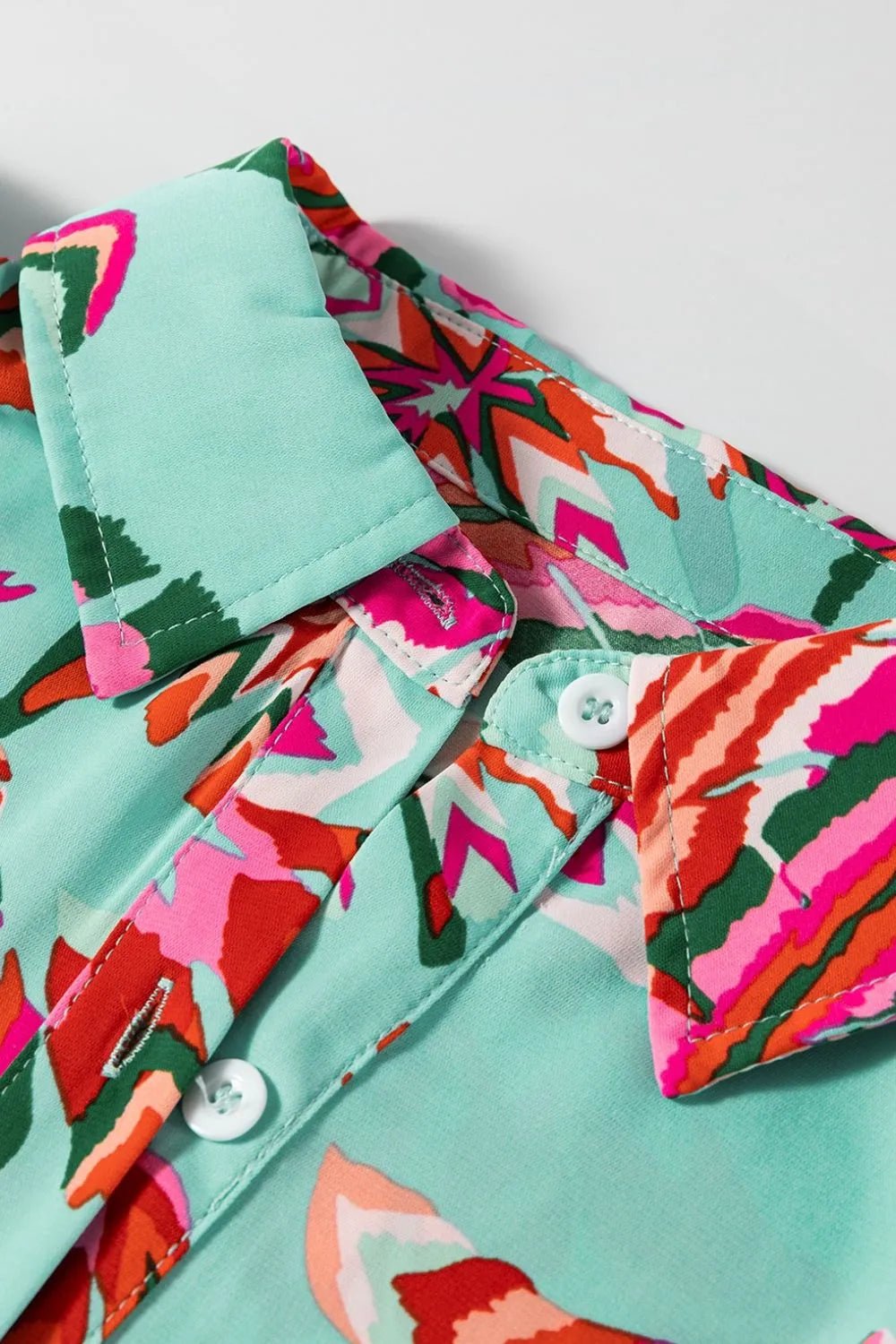 Abstract Print Lace - Up High Waist Buttoned Mini Dress – Floral for Shopify Collective (7 view)