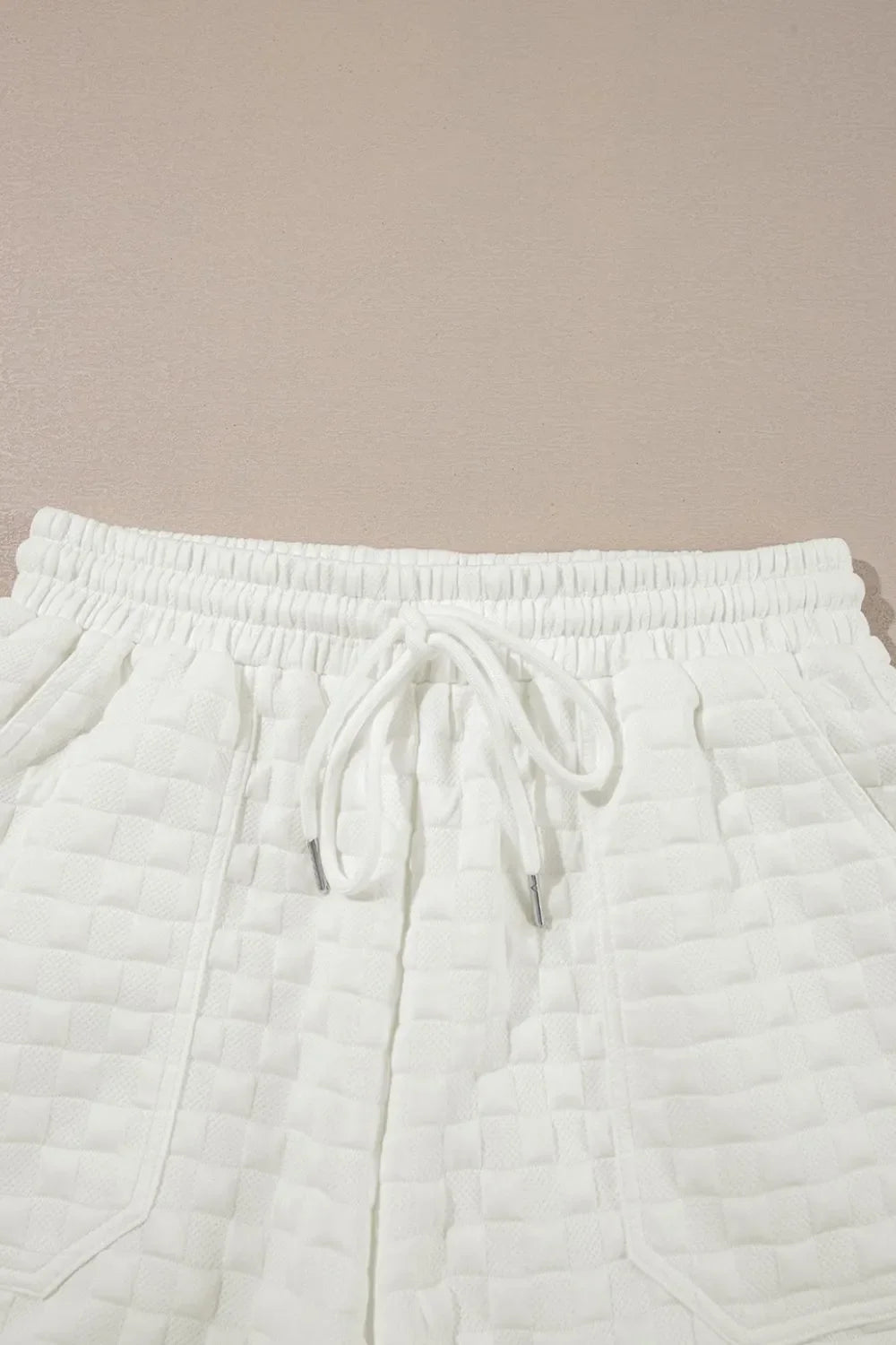 Checkered Texture Top and Shorts Set – White for Shopify Collective (11 view)