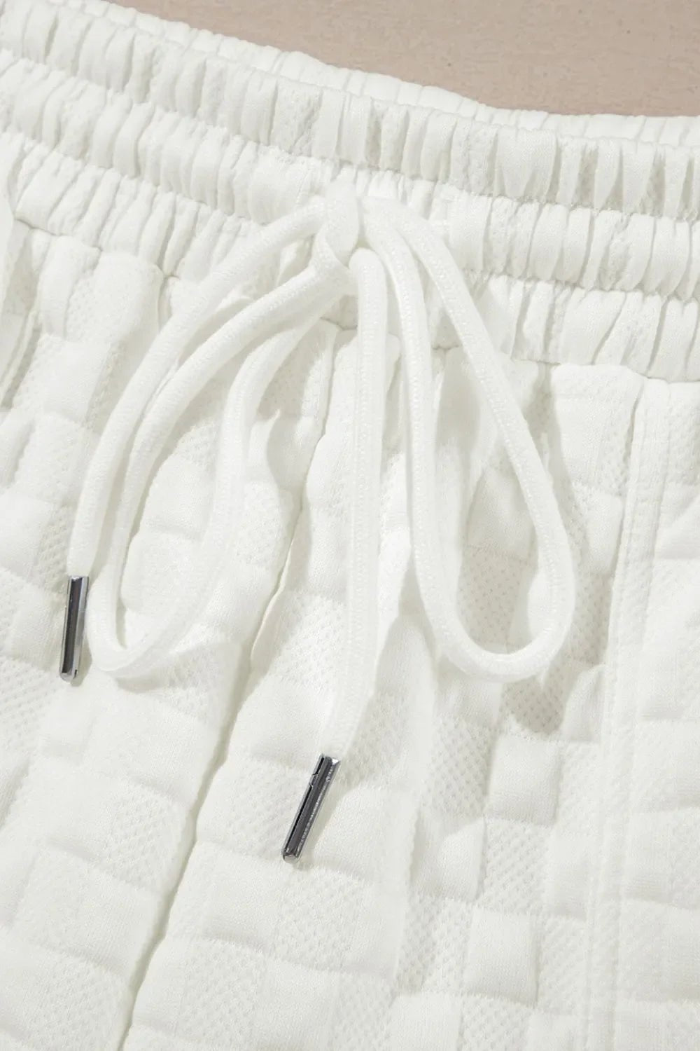 Checkered Texture Top and Shorts Set – White for Shopify Collective (12 view)