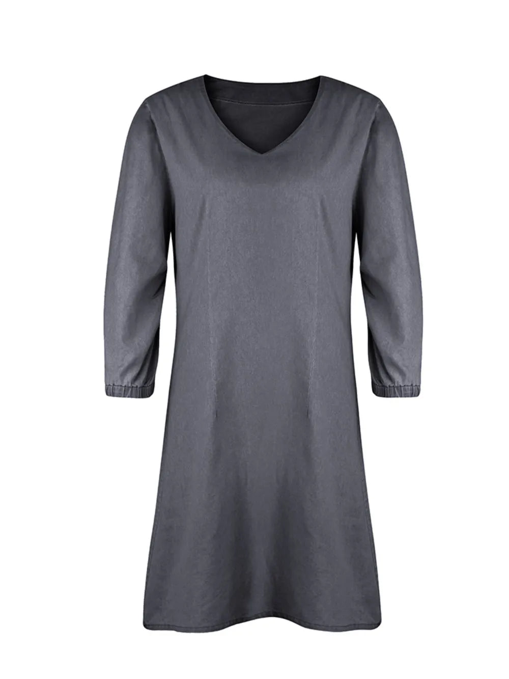 Full Size V - Neck Half Sleeve Dress – Dark Gray for Best Sellers (9 view)