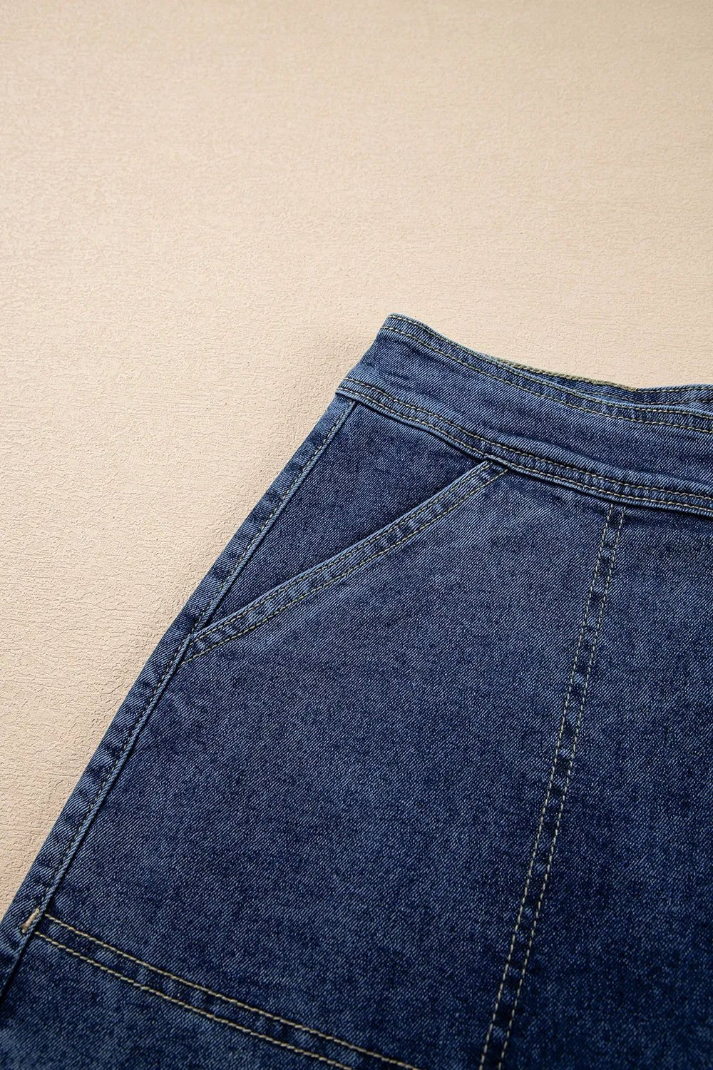 Asymmetrical Denim Skort with Pockets – Medium for Shopify Collective (6 view)