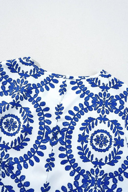 Printed Crew Neck Sleeveless Top – Blue for Shopify Collective (13 view)